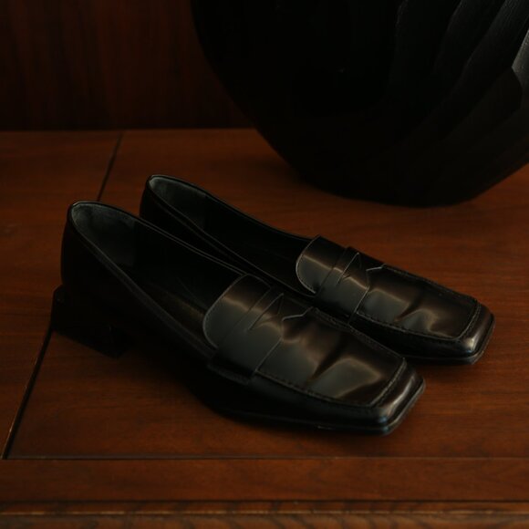 Schutz Black Loafers - Picture 1 of 5